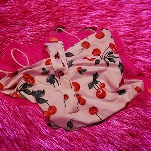 White Cherry Sexy Crop Tank & Necktie